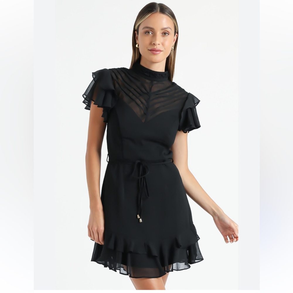 Saints + Secrets SHOWPO Livvy Black Ruffle Dress